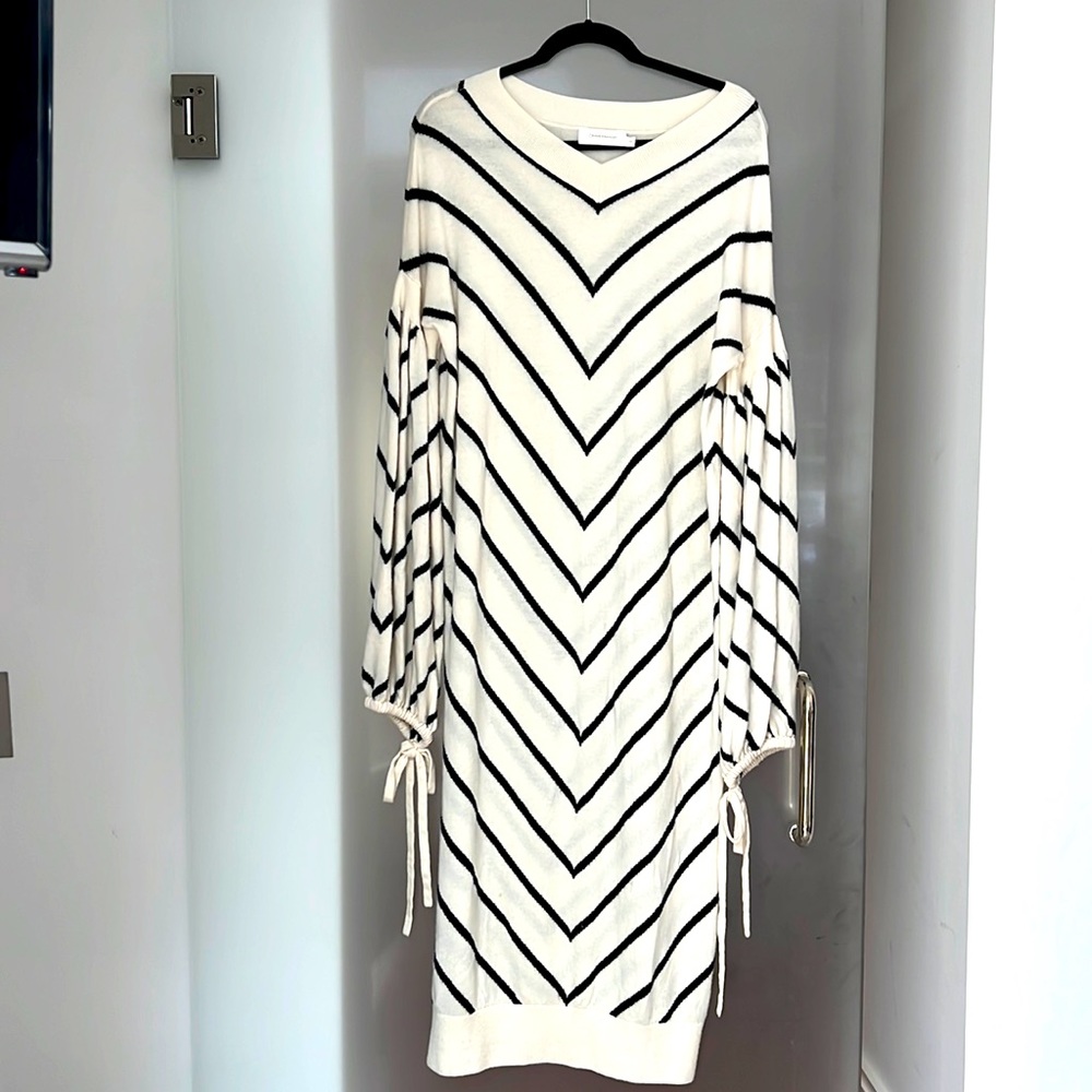 Zimmerman Wool Sweater Dress / Ivory&Black / brand Size 2.